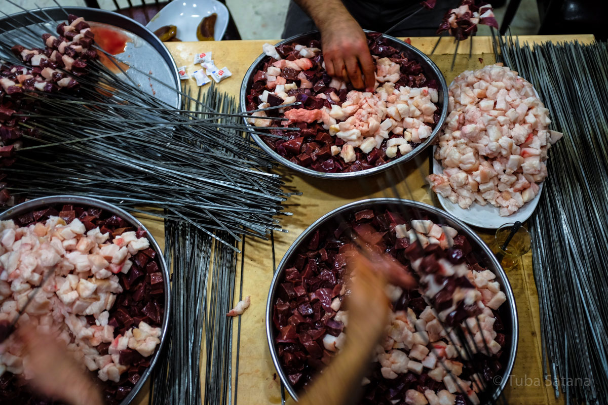 ustas skewering liver kebab, adana, tuba şatana